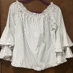 Off the shoulder striped top